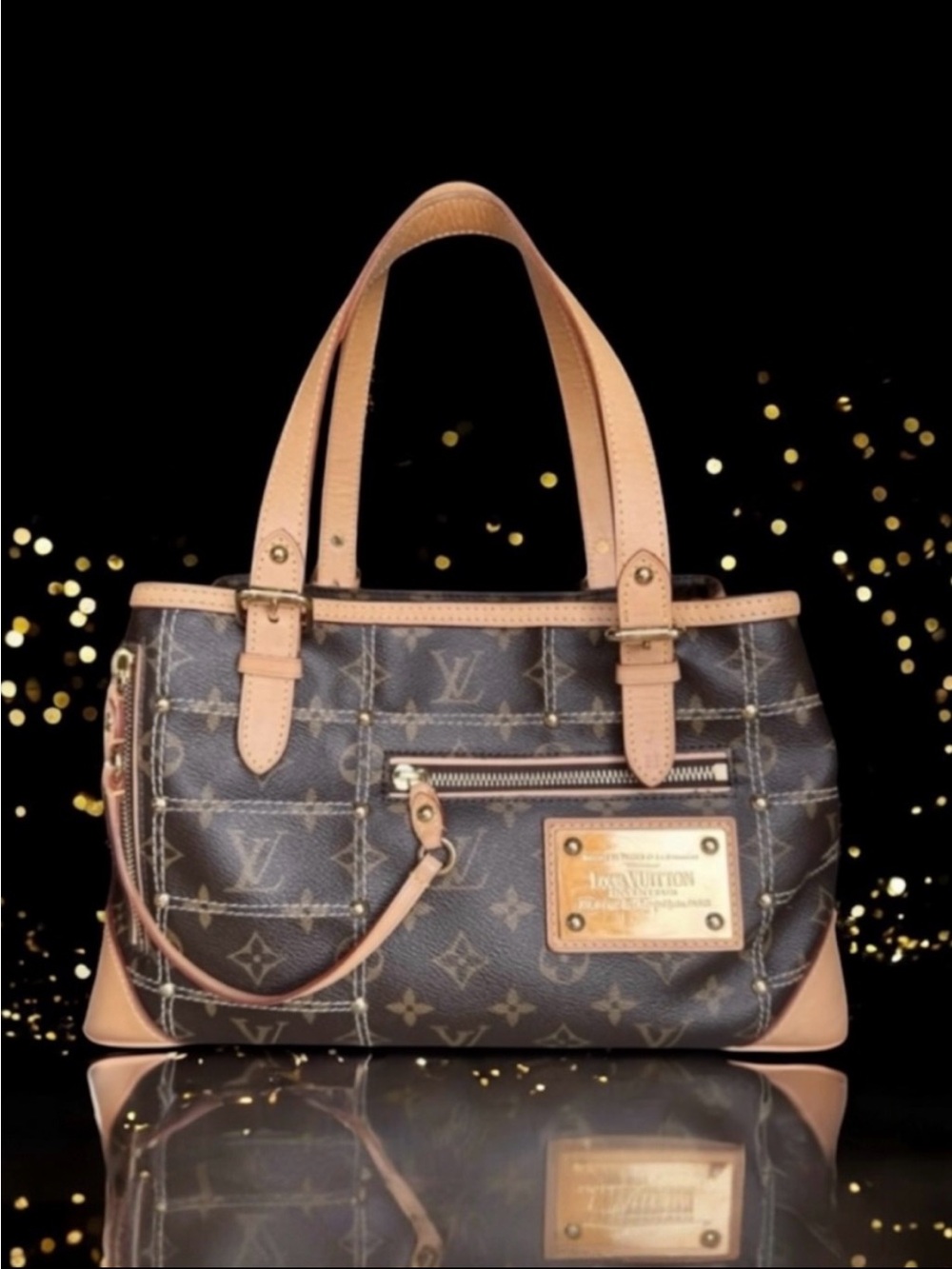 💗VINTAGE LOUIS VUITTON Limited Edition Riveting Signature Monogram Tote 2007 GHW